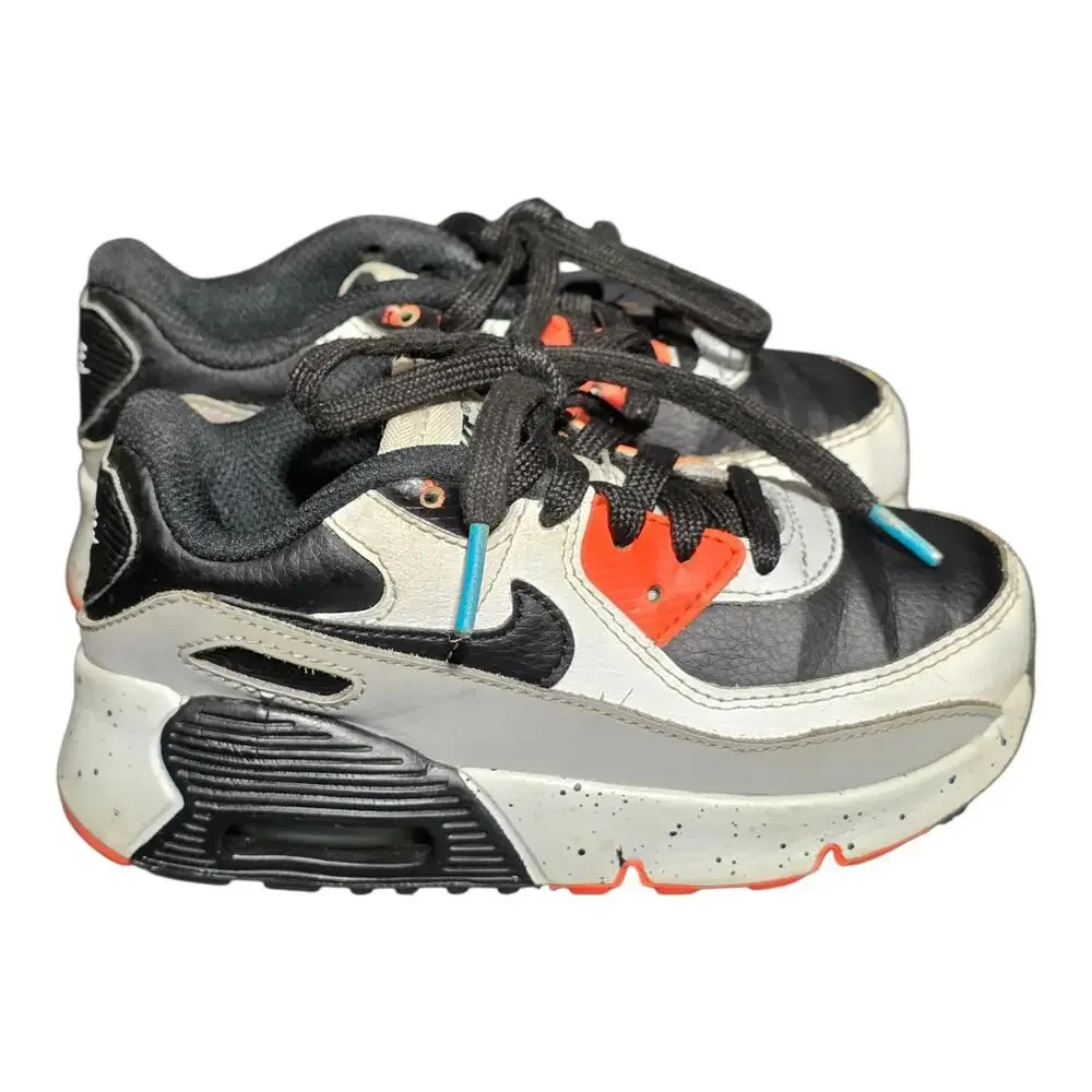 Nike Air Max 90 Kids‎ 7C Black White Infrared Sneakers Toddler Shoes